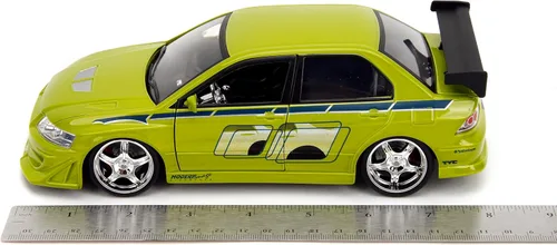 Miniatura 3 de Jada Toys Fast & Furious 1:24 Brian's Mitsubishi Lancer Evolution VII - Coche fundido a presión, juguetes para niños y adultos, color verde lima