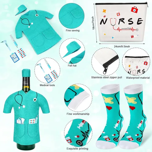 Miniatura 2 de Yinder Cna Week Regalos para mujeres 2026 Regalo de agradecimiento de enfermería certificado, caja de regalo de asistente de enfermería, calcetines