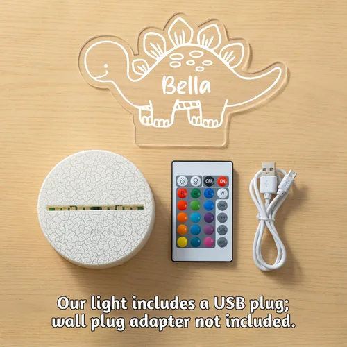 Miniatura 8 de Regalos personalizados de luz nocturna de dinosaurio, regalos personalizados de cumpleaños para recién nacidos, decoración de escritorio