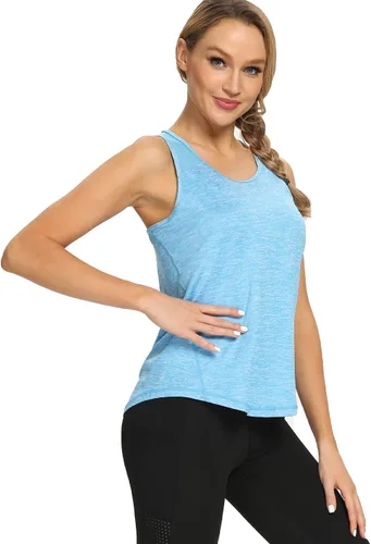 Miniatura 3 de CNJUYEE - Tops de entrenamiento para mujer ropa de gimnasio deportes atléticos para correr camisetas de malla sin mangas para entrenamiento y yoga