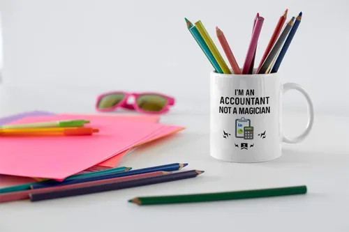 Miniatura 5 de Casitika Regalos de contador. Soy un contador, no un mago. Divertida taza de café contable de 11 onzas. Idea de regalo para asesor financiero