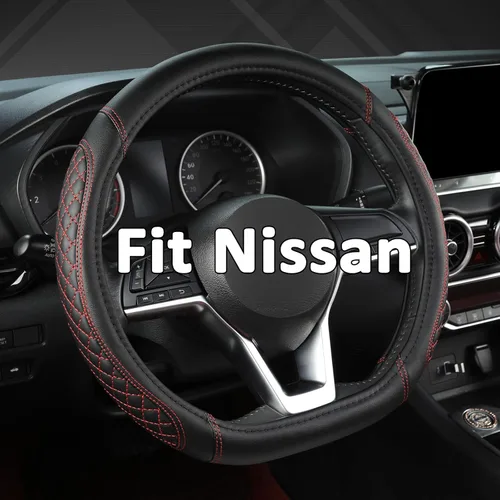 Miniatura 11 de West Llama - Funda personalizada para volante de automóvil para Nissan (Negro-Tamaño estándar)