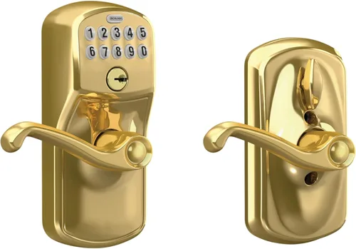 Miniatura 14 de SCHLAGE FE595 CAM 622 GEO Entrada con teclado con cerradura electrónica Flex, negro mate