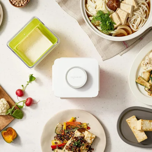 Miniatura 7 de TOFUDEE Prensa de tofu para veganos – Apto para lavavajillas y sin BPA que drena rápidamente el agua de tofu suave, firme, extra firme y orgánico