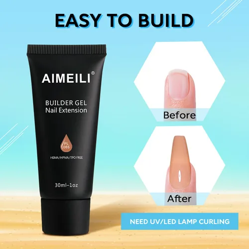 Miniatura 6 de AIMEILI Gel de extensión de uñas de poli, 6 colores, para realce de uñas, diseño de arte de uñas, bricolaje, salón de uñas, regalo para mujeres, kit