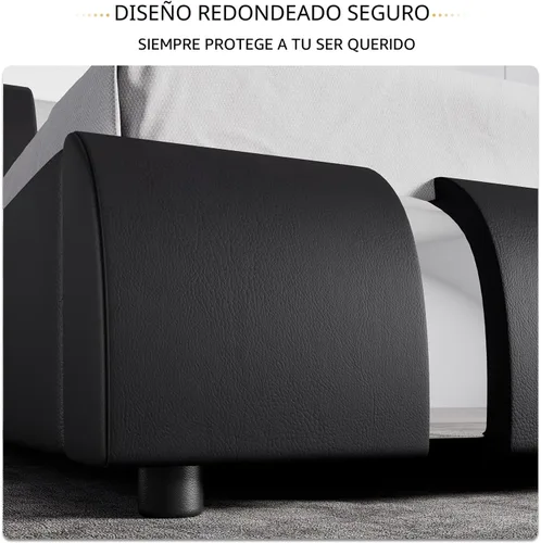 Miniatura 6 de SHA CERLIN Marco de Cama Queen Moderno de Cuero Sintético con Cabecera Ajustable y Detalles de Hierro, Cama Plataforma Tapizada de Lujo con Soporte