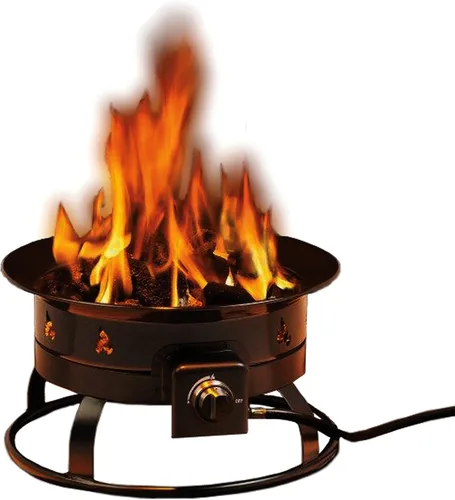 Hoguera Heininger de 58.000 BTU portátil de propano, para exteriores, con tapa y asa para transportar., Pozo de fuego, L, Blanco