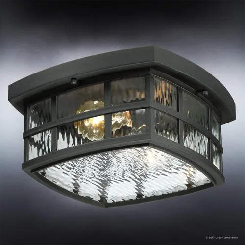 Miniatura 3 de Urban Ambiance UQL1248 - Lámpara de techo para exteriores, tamaño pequeño: 5.75 pulgadas de alto x 12 pulgadas de ancho, con elementos