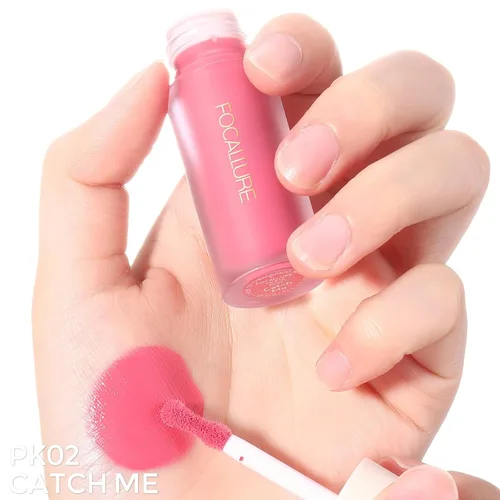 Miniatura 3 de FOCALLURE Rubor líquido en crema sedosa, deja un aspecto de maquillaje mate y rocío, fácil de aplicar y crear un rubor natural, maquillaje facial