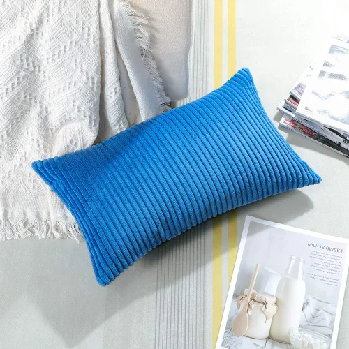 Miniatura 235 de Artscope Fundas de Almohada de Pana a Rayas Acogedoras Súper Suaves Decorativas Cuadradas Fundas de Cojín para Sofá Sillón Dormitorio Decoración