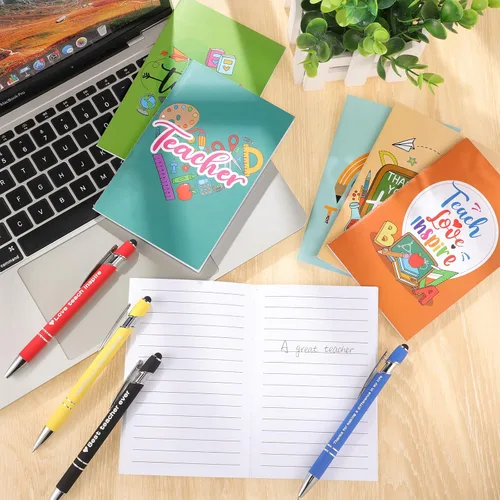 Miniatura 2 de Sabary Juego de 24 piezas de regalo de agradecimiento al profesor, 12 cuadernos motivacionales, 12 bolígrafos inspiradores, regalo de graduación