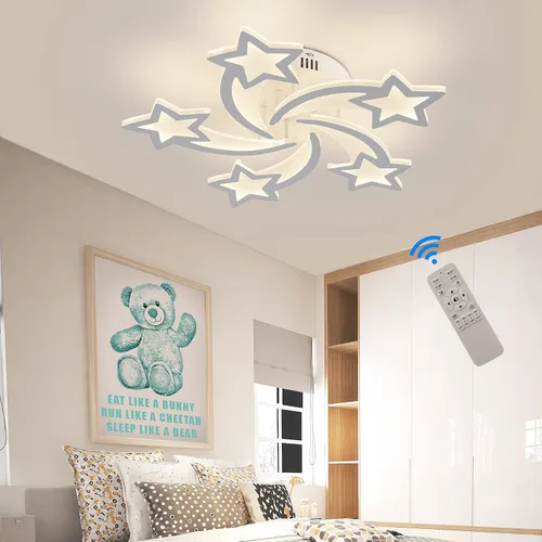 STCH Lámpara de techo LED moderna regulable, lámpara de techo moderna de estrella de 25.6 pulgadas, lámpara de techo LED de montaje empotrado para