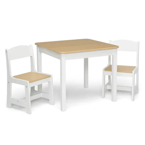 Delta Children - Juego de mesa y sillas MySize de madera para niños (2 sillas incluidas) - Ideal para manualidades, hora de la merienda, educación