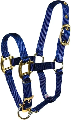 Miniatura 13 de Hamilton Caballo de lujo Halter, nailon de triple capa de 3/4 pulgadas con correa ajustable para la barbilla, potro o mini caballo, 100-200 libras