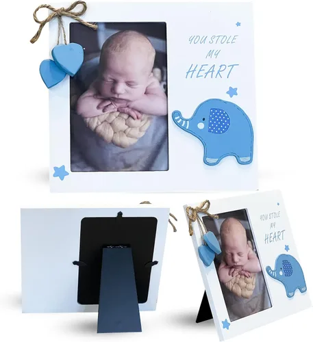 Marco de fotos de madera para recién nacido con texto en inglés "You Stole My Heart", perfecto para baby shower, regalo de embarazo, regalos para