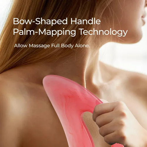 Miniatura 3 de Scienlodic Gua Sha - Herramienta de masaje con mango (resina), herramienta de raspado Guasha más grande para masaje de espalda, cuello, cara