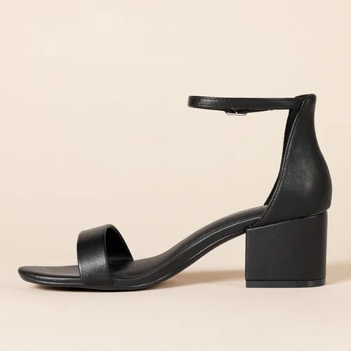 Miniatura 4 de Tienda Essentials Sandalias de tacón con dos correas para mujer
