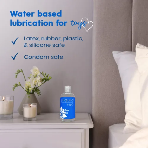 Miniatura 6 de Sliquid H2O Lubricante a base de agua, sin fragancia ni sabor, lubricante natural para mujeres, sin manchas, 8.5 onzas líquidas