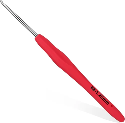 Miniatura 28 de SHWAKK Small Crochet Hook, 0.5 mm Lace Ergonomic Crochet Hook, Tiny Crochet Needles for Arthritic Hands, Knitting Needles with Soft Handle Beginners