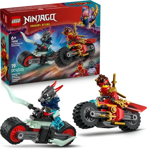 LEGO NINJAGO Motocicleta de Carreras de Velocidad de Kai - Juguete de Construcción para Niños - Juguete de Motocicleta de Juego de Simulación con 2
