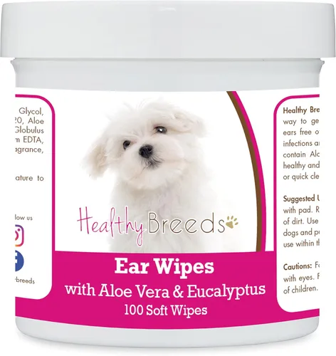 Miniatura 109 de Healthy Breeds Pastor alemán, silla de montar, toallitas de limpieza de oídos con aloe y eucalipto para perros, 100