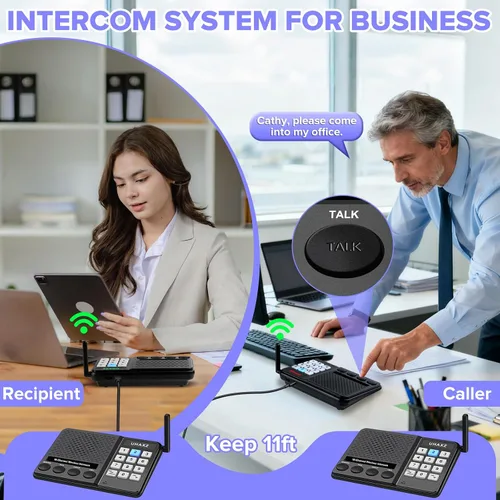 Miniatura 3 de Intercomunicadores inalámbricos para el hogar, intercomunicador de largo alcance de 6000 pies, sistema de intercomunicación doméstica de 10 canales