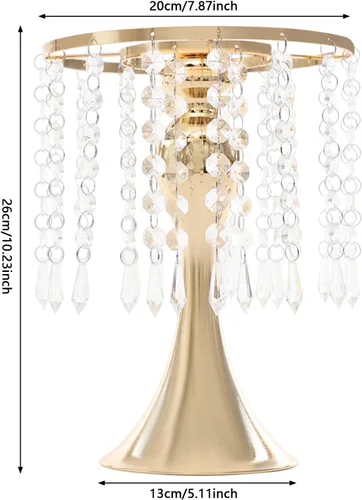 Miniatura 2 de Juego de 10 portavelas de metal dorado de 10.2 pulgadas de alto, florero, arreglo floral, candelabro, candelabro, portavelas para bodas, fiestas
