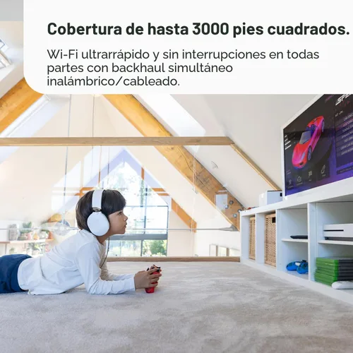 Miniatura 7 de TP-Link Deco 7 Pro BE63 Tri-Band WiFi 7 BE10000 Sistema de malla para todo el hogar - 6-Stream 10 Gbps, 4 puertos de 2.5G con cable de retroceso, 4