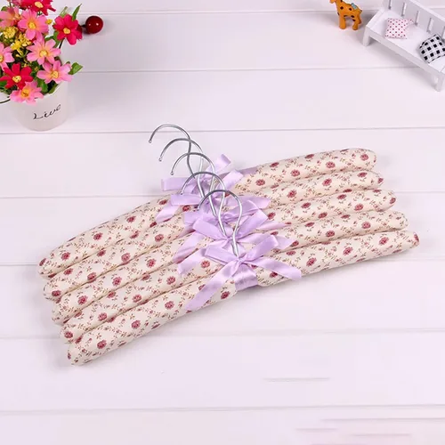 Miniatura 6 de Percha antideslizante para colgar bolsas de tela de flores, colgador de esponja, ropa acolchada, fundas de lona satinada de espuma, sin