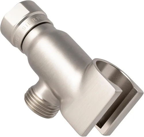 Miniatura 7 de High Sierra® - Soporte para cabezal de ducha de mano sin plomo de metal, acabado dorado cepillado