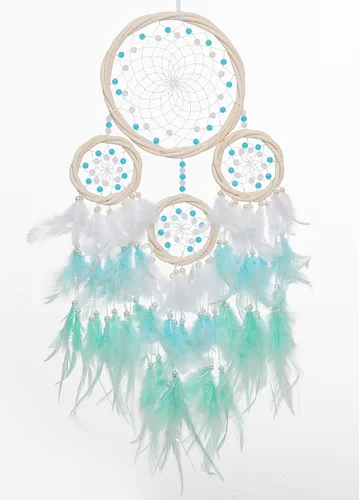 Miniatura 10 de Atrapasueños grandes de ratán, pluma de gallo morado claro con perla de lujo, multianillo, atrapasueños hecho a mano para dormitorio, atrapasueños