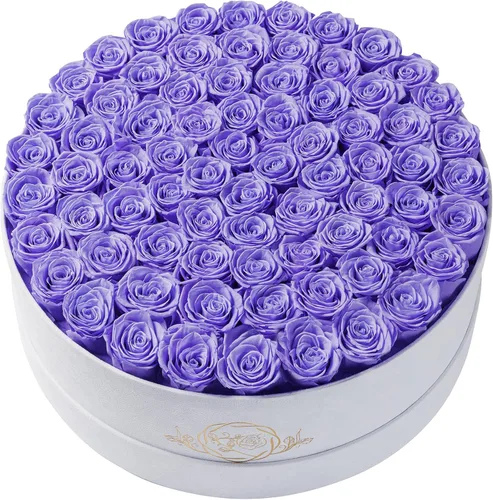 Miniatura 14 de Prifroti 17 flores en una caja de gamuza de lujo, regalos de cumpleaños para mujeres, flores preservadas, regalo de rosas para el día de la madre