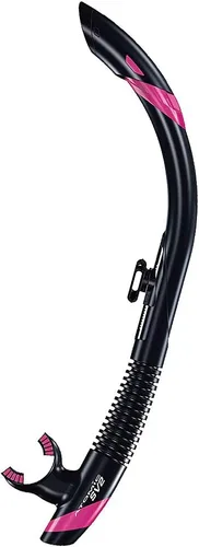 ATOMIC AQUATICS SV2 - Snorkel de buceo flexible de alto rendimiento con parte superior semiseca, boquilla de silicona doble y soporte de desconexión