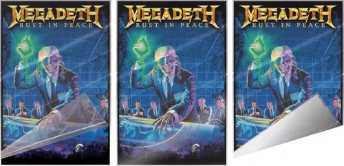 Miniatura 3 de Megadeth - Póster musical (portada del álbum: Rust In Peace) (Tamaño: 24" x 36") (póster laminado y tiras)