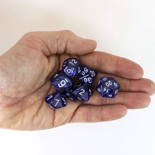 Miniatura 2 de Blue Pearl RPG Dice - Juego completo poliédrico - 'Nightfall
