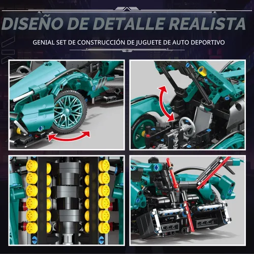 Miniatura 3 de WINGIFT Bloques de construcción de autos deportivos de 953 piezas, juguetes para niños o adultos, juego de construcción de modelos de autos