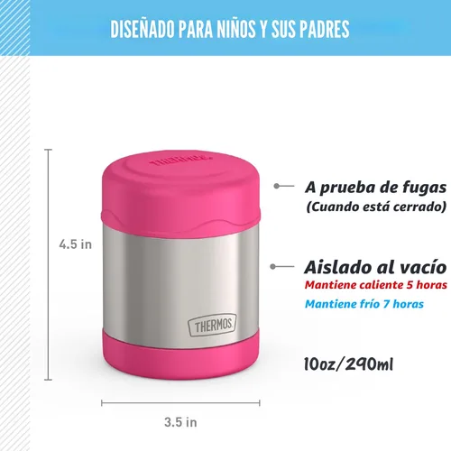 Miniatura 2 de THERMOS FUNTAINER Tarro de comida aislado, 10 onzas, tarro de comida apto para niños, rosa