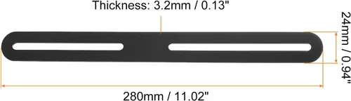 Miniatura 2 de uxcell Código de esquina ajustable, 4 piezas de 11.024 x 0.945 in, soportes de acero inoxidable rectos y gruesos, para conector fijo de estante