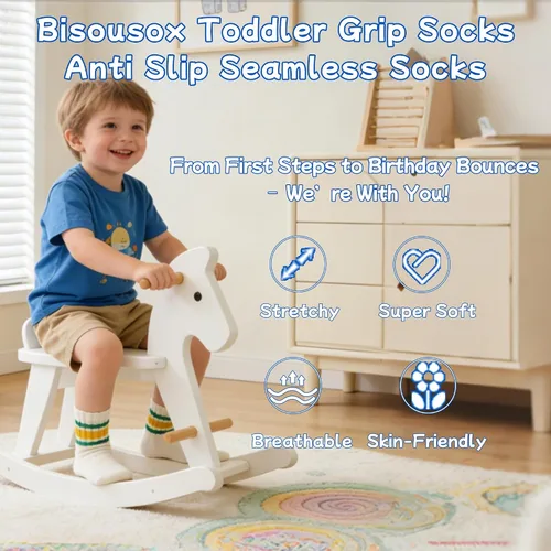 Miniatura 6 de Calcetines de agarre para bebés de 0-6-12-18 meses, calcetines locos para niños pequeños y niñas, calcetines antideslizantes de agarre 1-3T 4T 5T