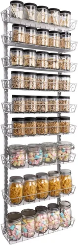Miniatura 7 de SWOMMOLY – Estante de pared ajustable para especias, 9 niveles de doble uso (multiusos), color negro