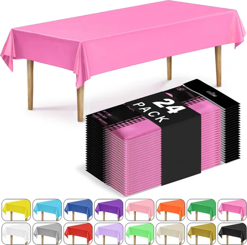 Miniatura 59 de DecorRack 2 Manteles rectangulares de plástico libres de BPA, 54 x 108 pulgadas, mantel de mesa para comedor, mantel rectangular para fiestas