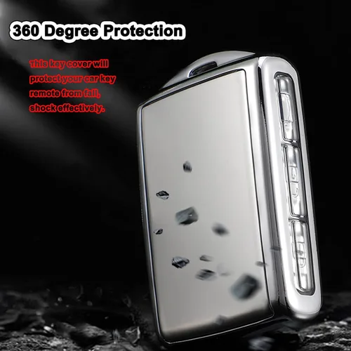 Miniatura 5 de Funda de llavero para Volvo Soft TPU Smart Key Case Holder se adapta a Volvo XC40 XC60 XC90 S90 S90 V90 2017 2018 2019 2020 2021 plateado