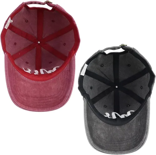 Miniatura 3 de 2 gorras de béisbol bordadas de algodón lavado ajustable para hombres y mujeres, 2