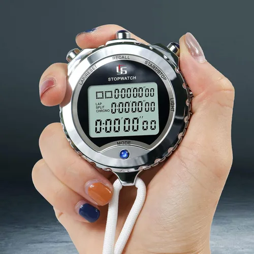 Miniatura 7 de Temporizador deportivo profesional digital con alarma de calendario, temporizador multimano para correr