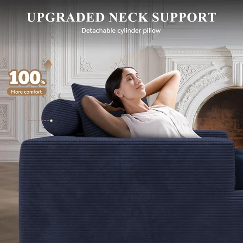 Miniatura 5 de Sofá modular modular con diván en forma de L, sofá cama moderno seccional Cloud con asiento profundo, sofás de compresión de esponja, no requiere