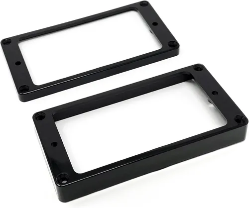 Juego de anillos de montaje Humbucker de fondo plano negro (puente y cuello) compatible con Gibson Les Paul SG Guitars HR2020F-BLK
