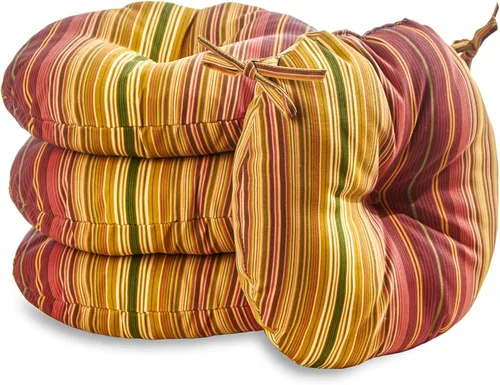 Miniatura 18 de South Pine Porch Juego de 4 cojines redondos para silla bistró de 15 pulgadas, diseño floral rojo Aloha