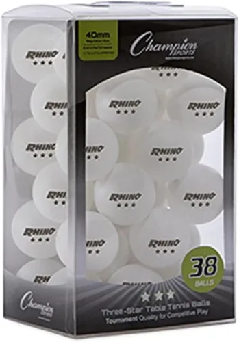 Champion Sports 3 Star Table Tennis Ball Pack – Tournament Size, 40mm Seamless, CTTA & ITTA Approved