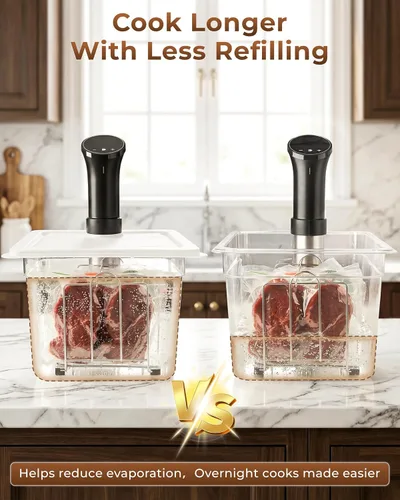 Miniatura 6 de EVERIE Sous Vide - Contenedor compatible con ANOVA Nano, Contenedor con tapa y estante