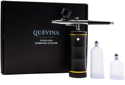 Miniatura 7 de Quevina - Kit de aerógrafo inalámbrico, compresor de pistola de cepillo de aire de maquillaje de mano, aerosol para reposteria para mejora